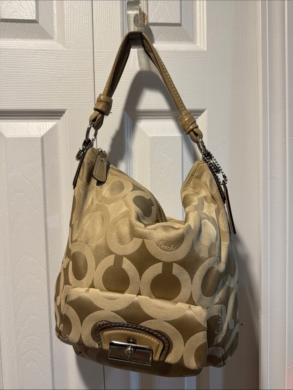 Coach Optic Metallic Signature Canvas Hobo (Style No. 14753)